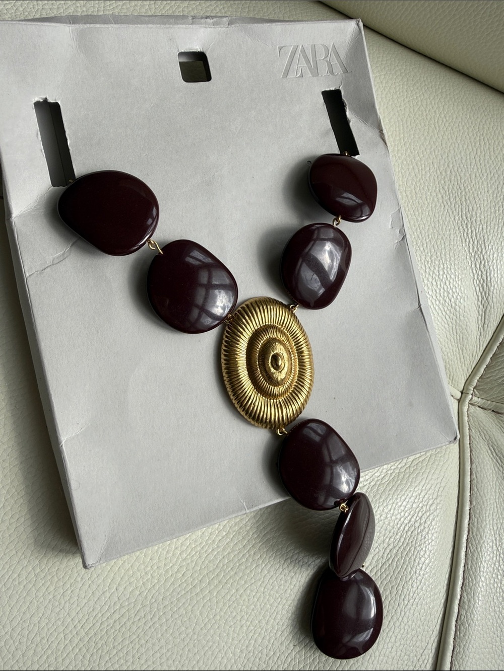 Zara Gold Color Shell Necklace - Picture 11 of 13